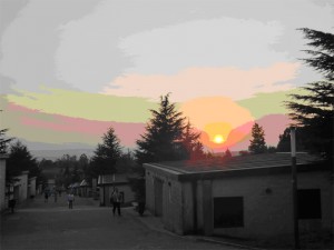 Puesta de sol en Monte do gozo